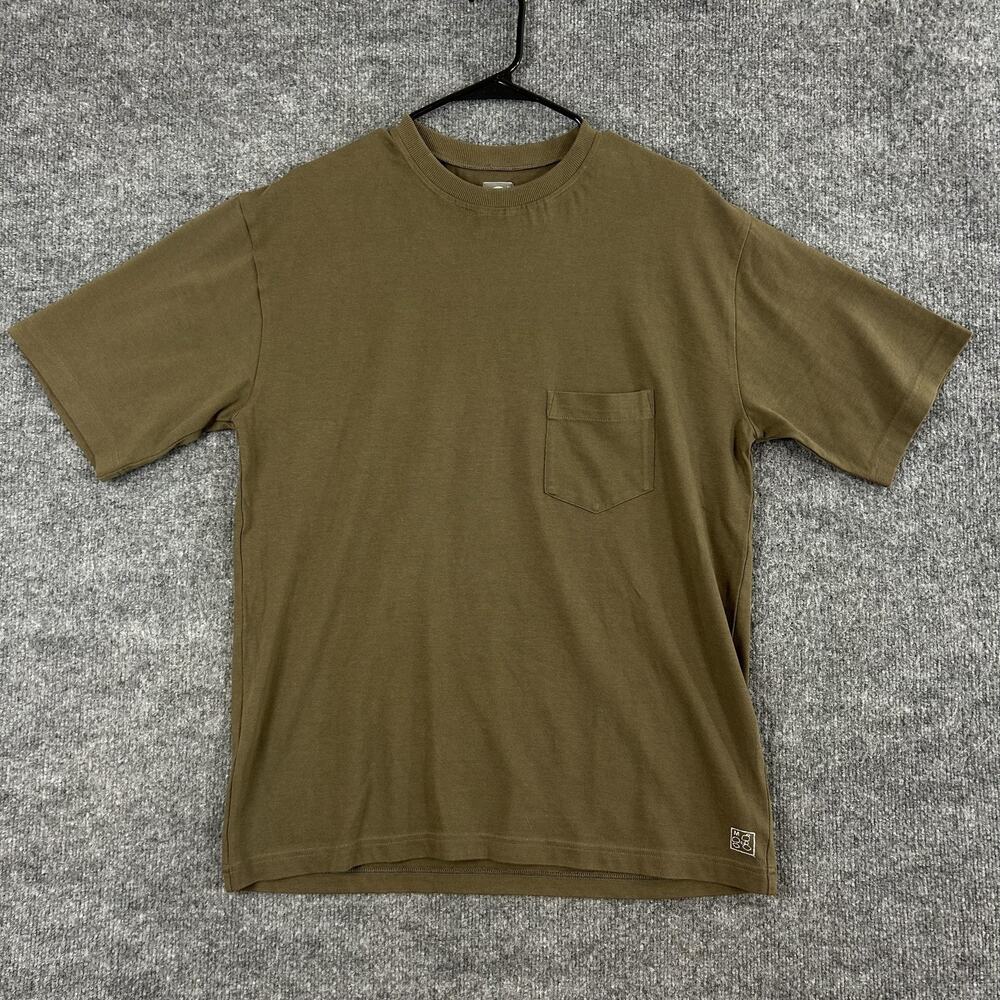 Eighteen East Shirt Men Medium Ian Vintage Pocket Tee Coyote Minimalist Casual